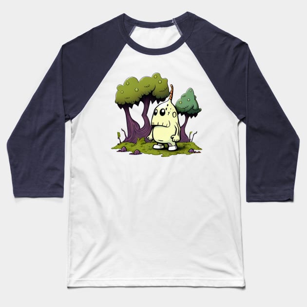 Woodsy Creature in the Forest Baseball T-Shirt by KOTOdesign